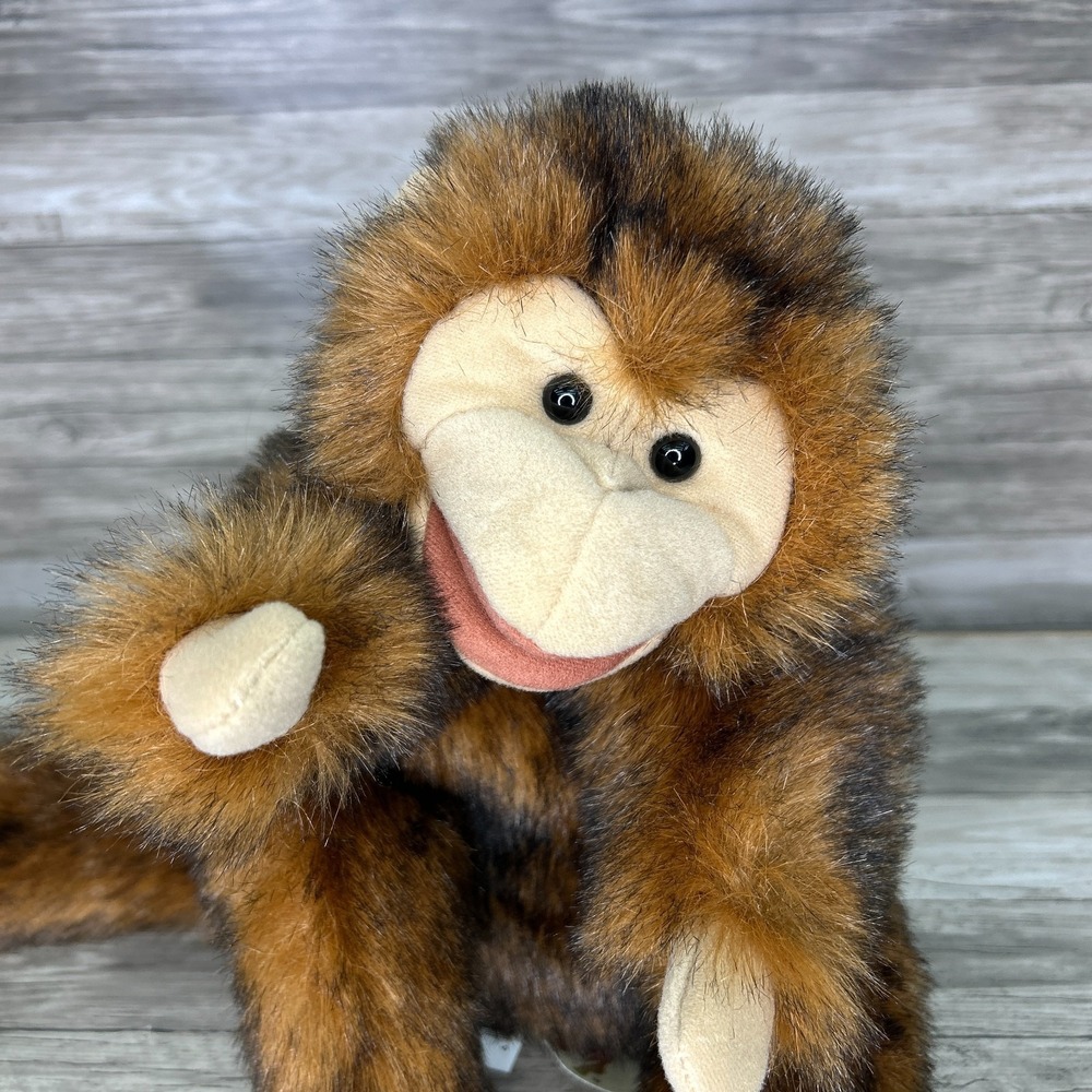 Folkmanis Hand Puppet Monkey Brown Long Tail Realistic Plush Stuffed
